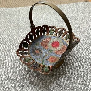 Penco Industries Vintage Brass Basket Made in India